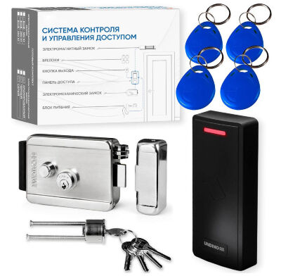 Комплект СКУД Undino KIT-CR101MF-CH эл. механический замок, RFID Готовый комплект СКУД Undino KIT-CR101MF-CH — это стильное и надёжное решение для организации автономного контроля доступа с поддержкой защищённых карт Mifare, упрощённым управлением и эстетикой премиального исполнения.