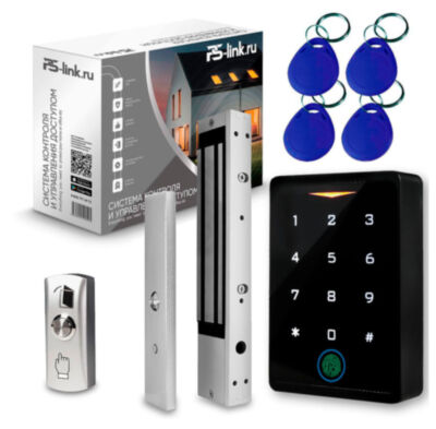 Система СКУД KIT-CH1-FP-350 / сканер отпечатков / магнитный замок 350кг / RFID, WIFI Комплект СКУД c WIFI подключением  KIT-CH1-FP-350 для одной двери на базе умной панели с удаленным доступом, четырех RFID ключей, кнопкой выхода и магнитного замка с силой удержания 350кг.