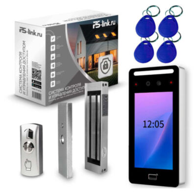 Комплект СКУД KIT-DT03EMT-180 на 1 дверь, терминал распознавания лиц, RFID EM-Marine, электромагнитный замок 180 кг KIT-DT03EMT-180 — комплект контроля доступа с биометрический терминалом, который способен распознать лица посетителей.