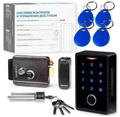 Комплект СКУД Undino KIT-ACP303EM-G эл. механический замок, RFID, WIFI, отпечаток Готовый комплект СКУД Undino KIT-ACP303EM-G — это универсальное и эстетичное решение для организации автономного контроля доступа с поддержкой биометрической идентификации, удалённого управления и визуальной интеграцией в фасад.