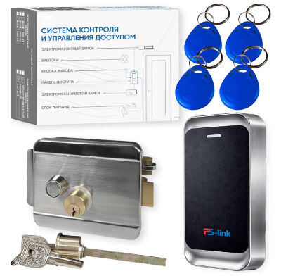 Комплект СКУД KIT-MT1301MF-WP-SL до 10000 пользователей, металл, тип Mifare, механический уличный замок Комплект СКУД KIT-MT1301MF-WP-SL — готовый комплект СКУД для организации контролируемого прохода на одну дверь.