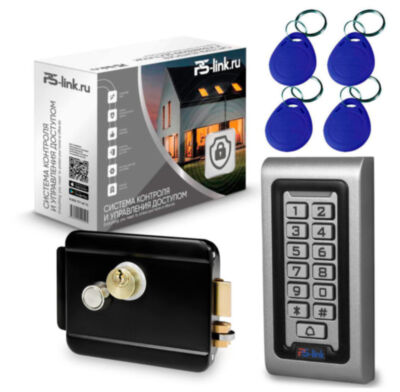 Система СКУД KIT-S601EM-WP-B на 1 дверь, кодовая панель со считывателем RFID 125кГц EM-Marine, замок черный, НЗ тип Комплект СКУД  KIT-S601EM-WP-B для одной двери на базе клавиатуры с контроллером доступа, четырех RFID ключей, кнопкой выхода и электро механического замка с рабочим напряжением 12-13 Вольт.