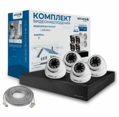 Комплект видеонаблюдения IP Nevview NVE-D504-POE / 5Мп / питание POE 