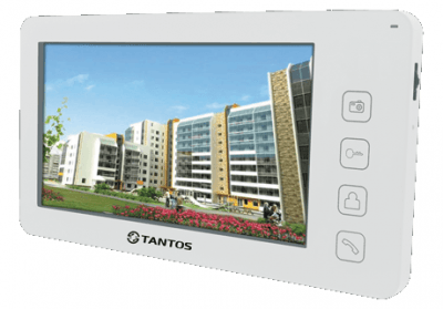 Видеодомофон Tantos Prime Белый Монитор цв. 7", сенсорные кнопки, детектор движения, джойстик, hands-free,память кадры/ролики на SD, до 32ГБ