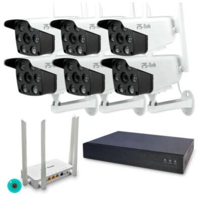 Комплект видеонаблюдения WIFI Ps-Link KIT-XMS506RD-WIFI / 5Мп / 6 камер 