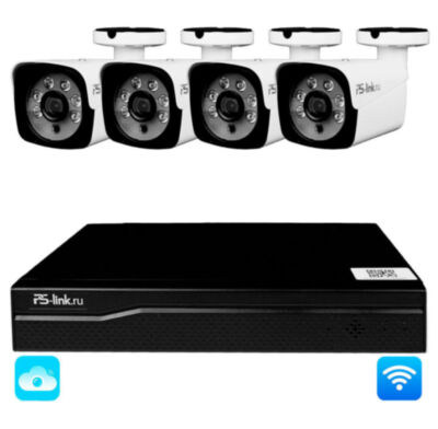 Комплект видеонаблюдения WIFI 5Мп KIT-W504TB беспроводной, 4 камеры для улицы, ночное видение, удаленный доступ Ищете комплект WiFi видеонаблюдения для частного дома, офиса, склада или магазина?