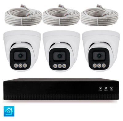 Комплект IP-видеонаблюдения KIT-A403IP-POE 4 Мп, 3 купольные IP-камеры, NVR, 4 PoE порта KIT-A403IP-POE - это полноценный комплект IP-видеонаблюдения, состоящий из сетевого видеорегистратора NVR и 3 купольных IP-камер 4 Мп для помещения.