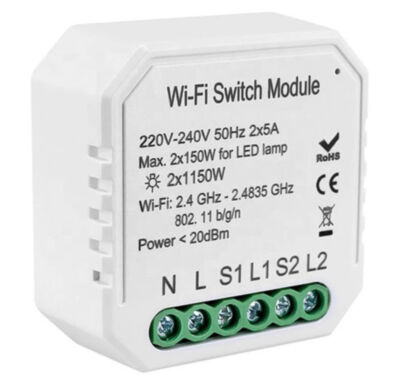 Умное беспроводное двухканальное WIFI реле QS-S04 с 433МГц Работа в сети WIFI

Управление двумя каналами  

Поддержка: Алиса.Яндекс


Вкл.\выкл. освещения

Монтаж в подрозетник

Нагрузка 5 Ампер на канал