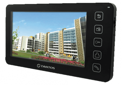 Видеодомофон Tantos Prime Slim черный Сенсорный, цв. 7", память на SD, до 32ГБ, MP3 мелодии, детектор движения, hands-free