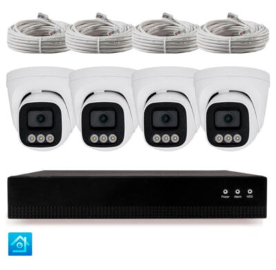 Комплект IP-видеонаблюдения KIT-A404IP-POE 4 Мп, 4 купольные IP-камеры, NVR, 4 PoE порта KIT-A404IP-POE - это полноценный комплект IP-видеонаблюдения, состоящий из сетевого видеорегистратора NVR и 4 купольных IP-камер 4 Мп для помещения.