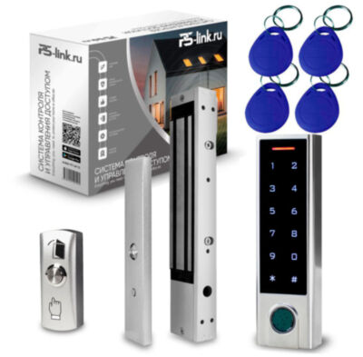 Система СКУД KIT-HF3WF-280LED на одну дверь, биометрический считыватель отпечатков, RFID, Wi-Fi, электромагнитный замок 280 кг Комплект СКУД c WIFI подключением  KIT-HF3WF-280 на одну легкую дверь на базе умной панели с контроллером доступа и биометрический сенсором, четырех RFID ключей, кнопкой выхода и магнитного замка с усилием отрыва не менее 280кг.