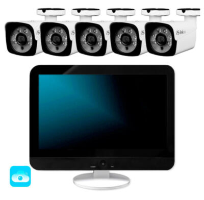 Комплект видеонаблюдения WIFI с монитором 3Мп KIT-W305TB-M беспроводной, 5 камер для улицы, удаленный доступ Ищете надежную систему безопасности для частного дома, офиса или магазина?