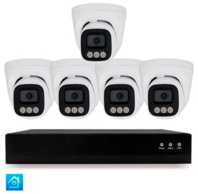 Комплект IP-видеонаблюдения KIT-A405IP-POE 4 Мп, 5 купольных IP-камер, NVR, 8 PoE портов KIT-A405IP-POE - это полноценный комплект IP-видеонаблюдения, состоящий из сетевого видеорегистратора NVR и 5 купольных IP-камер 4 Мп для помещения.