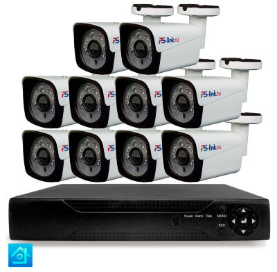 Комплект видеонаблюдения AHD 2Мп KIT-С210HD 10 камер для улицы, ночная съемка, датчик движения Комплект всепогодного AHD-видеонаблюдения KIT-C210HD - это профессиональное, полностью готовое к монтажу решение для круговой защиты периметра крупных объектов и открытых территорий: промышленных предприятий, логистических центров, автозаправочных станций, складов, коттеджных поселков, парковок и режимных объектов, где требуется надежная круглосуточная работа в любых погодных условиях.