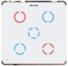 Выключатель пятиканальный Heltun (белая панель, серебристая рамка) (HE-TPS05-SW)