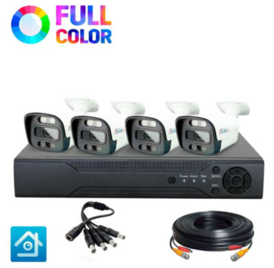 Комплект видеонаблюдения AHD 8Мп Ps-Link KIT-C804HDC / 4 камеры / Fullcolor 