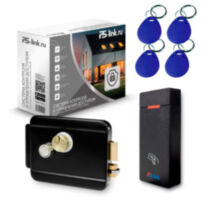 Система СКУД KIT-M010EM-WP-B на 1 дверь, электромеханический НЗ замок, уличный контроллер 10000 карт, EM-Marine 125кГц