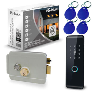 Система СКУД KIT-H102-G / сканер отпечатков / эл. механический замок / RFID, WIFI Комплект СКУД с wifi подключением  KIT-H102-G для одной двери на базе клавиатуры с контроллером доступа, четырех RFID ключей, кнопкой выхода и электро механического замка с рабочим напряжением 12Вольт.