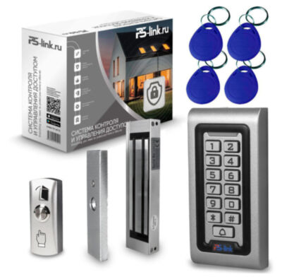 Система СКУД KIT-S601EM-WP-W-180 электромагнитный замок 180 кг, панель WIFI металлическая, 2000 пользователей, всепогодная Комплект СКУД  KIT-S601EM-WP-W-180 на одну дверь на базе панели с контроллером и удаленным доступом, четырех RFID ключей, кнопкой выхода и магнитного замка с силой удержания не менее 180кг.