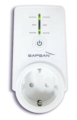 Умная GSM розетка Sapsan PRO 10 Предназначена включения/выключения по GSM удаленно электрооборудования, контроля температуры в помещении.