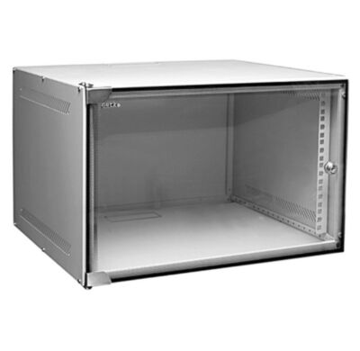 Шкаф настенный 4U серия WS 530х450х279 передняя дверь стекло/серый 