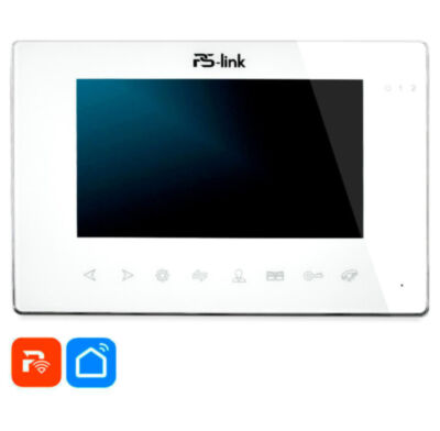 Видеодомофон проводной Ps-Link PS-714TDP-FHD с экраном 7 дюймов и WIFI модулем PS-714TDP-FHD — это проводной видеодомофон с Wi-Fi модулем и стеклянной сенсорной панелью.