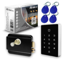 Система СКУД  KIT-T12MF-B на 1 дверь, сенсорная панель, Mifare 2000 шт., замок черный, закрытый тип
