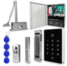 Система СКУД  KIT-T12MF-180UPS с доводчиком 40, блоком резервного питания, 7Ач, сенсорная панель, mifare