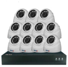 Комплект видеонаблюдения IP 2Мп  KIT-A211IP-POE 11 камер с ночной съемкой для помещения, с датчиком движения, питание PoE