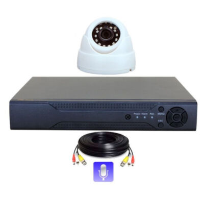 Комплект видеонаблюдения AHD 2Мп PST K01AHM 1 камера для помещения с микрофоном Готовый комплект HD видеонаблюдения для быстрой установки в составе 1 AHD камеры (внутренней с микрофоном) разрешением 2Мр (1920х1080), AHD видеорегистратора, проводов, коннекторов и блока питания.