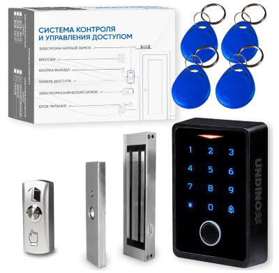 Комплект СКУД Undino KIT-ACP303EM-180 эл. магнитный замок 180кг, отпечаток пальца, WIFI Готовый комплект СКУД Undino KIT-ACP303EM-180 — это многофункциональное решение для организации автономного контроля доступа с поддержкой биометрической идентификации и удалённого управления.