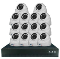 Комплект видеонаблюдения IP 2Мп KIT-A214IP-POE 14 камер с ночной съемкой для помещения, с датчиком движения, питание PoE