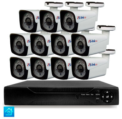 Комплект видеонаблюдения AHD 5Мп KIT-C511HD 11 камер для улицы, ночная съемка, датчик движения Комплект всепогодного AHD-видеонаблюдения KIT-C511HD - это профессиональное решение для защиты периметра крупных объектов и открытых территорий: промышленных предприятий, логистических центров, автозаправочных станций, складов, коттеджных поселков, парковок и режимных объектов, где требуется максимальная детализация изображения в сочетании с надежной круглосуточной работой в любых погодных условиях.