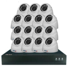 Комплект видеонаблюдения IP 2Мп  KIT-A215IP-POE 15 камер с ночной съемкой для помещения, с датчиком движения, питание PoE