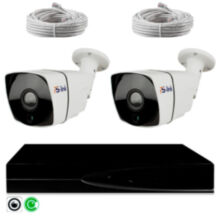 Комплект видеонаблюдения IP 2Мп  KIT-C202POE-YE облако IPEye, две уличные камеры