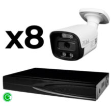 Комплект видеонаблюдения IP 8Мп  KIT-C808IP-ST 8 камер для улицы, умная аналитика, детекция человека, детекция автомобиля, область вторжения