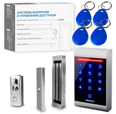 Комплект СКУД Undino KIT-ACP102MF-180 эл. магнитный замок 180кг, RFID Готовый комплект СКУД Undino KIT-ACP102MF-180 — это современное решение для организации контроля доступа с повышенным уровнем криптозащиты и надёжным базовым запиранием.