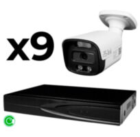 Комплект видеонаблюдения IP 8Мп KIT-C809IP-ST 9 камер для улицы, умная аналитика, детекция человека, детекция автомобиля, область вторжения