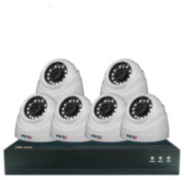 Комплект видеонаблюдения IP 5Мп KIT-A506IP-POE 6 камер с ночной съемкой для помещения, с датчиком движения, питание PoE