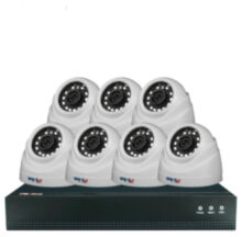 Комплект видеонаблюдения IP 5Мп  KIT-A507IP-POE 7 камер с ночной съемкой для помещения, с датчиком движения, питание PoE