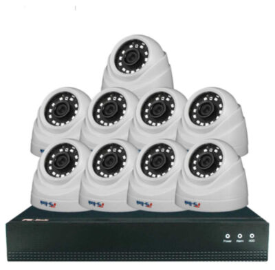 Комплект видеонаблюдения IP 5Мп KIT-A509IP-POE 9 камер с ночной съемкой для помещения, с датчиком движения, питание PoE Комплект видеонаблюдения на базе купольных IP-камер  IP305P с разрешением 5 мегапикселей и 16-канального IP-видеорегистратора PS-I3116XP представляет собой профессиональное готовое решение для круглосуточного видеоконтроля внутри помещений, где требуется повышенная детализация изображения - от квартир и офисов до магазинов, складов и подъездов, обеспечивая четкую фиксацию лиц, номеров техники и мелких предметов благодаря матрице с разрешением 2592x1944 пикселей.