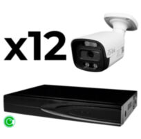 Комплект видеонаблюдения IP 8Мп KIT-C812IP-ST 12 камер для улицы, умная аналитика, детекция человека, детекция автомобиля, область вторжения