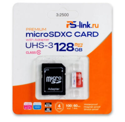 Карта памяти Ps-Link VP-128G UHS-3 