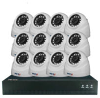 Комплект видеонаблюдения IP 5Мп KIT-A512IP-POE 12 камер с ночной съемкой для помещения, с датчиком движения, питание PoE