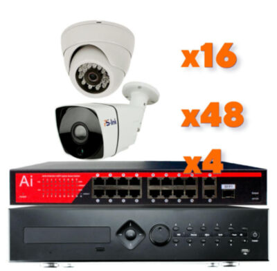Комплект видеонаблюдения IP Ps-Link KIT-B21648IP-POE / 2Мп / 64 камеры / питание POE 