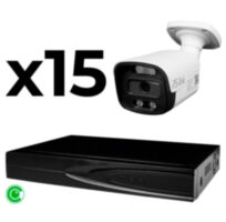 Комплект видеонаблюдения IP 8Мп KIT-C815IP-ST 15 камер для улицы, умная аналитика, детекция человека, детекция автомобиля, область вторжения