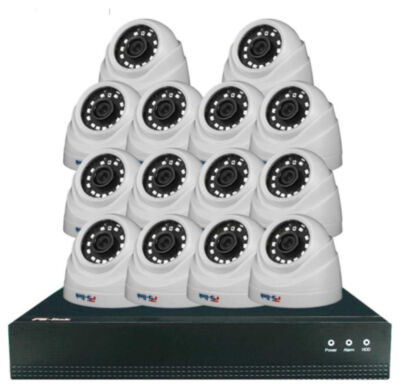 Комплект видеонаблюдения IP 5Мп KIT-A514IP-POE 14 камер с ночной съемкой для помещения, с датчиком движения, питание PoE Комплект видеонаблюдения на базе купольных IP-камер  IP305P с разрешением 5 мегапикселей и 16-канального IP-видеорегистратора PS-I3116XP представляет собой профессиональное готовое решение для круглосуточного видеоконтроля внутри помещений, где требуется повышенная детализация изображения - от квартир и офисов до магазинов, складов и подъездов, обеспечивая четкую фиксацию лиц, номеров техники и мелких предметов благодаря матрице с разрешением 2592x1944 пикселей.