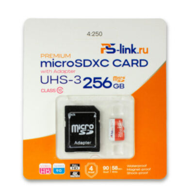 Карта памяти Ps-Link VP-256G UHS-3 