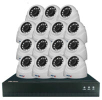 Комплект видеонаблюдения IP 5Мп KIT-A515IP-POE 15 камер с ночной съемкой для помещения, с датчиком движения, питание PoE