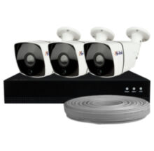 Комплект видеонаблюдения IP 2Мп  KIT-C203IP-POE 3 камеры с ночной съемкой для улицы, с датчиком движения, питание PoE